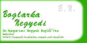 boglarka negyedi business card